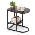 thumbnail image 6 of Topcobe C-Shaped Modern Sofa Side Table With Faux Marble Tabletop and Storage Shelf, End Tables Living Room, Modern Furniture for Home-Black, 6 of 8