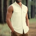 thumbnail image 6 of YSUEJPF Mens Sleeveless Button Down Shirt Summer Beach Tank Top (Available in Big & Tall), 6 of 7