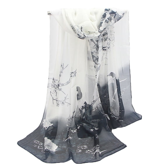 HuangHuanChen Chiffon Scarf for Women Fashion Stripe Shawl Soft Beach Towel Scarf Lightweight Scarves Elegant Scarfs Scarf for Women