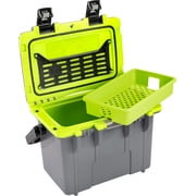 Pelican Elite 14 Qt Hard-Sided Cooler with Removable Tray Bottle Opener, Dark Gray with Evergreen