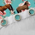 thumbnail image 4 of Homewish Farm Animal Horse Black Out Curtains,Rustic Flower Floral Curtains Pack of 2 (42x63 Each),Pink Brown Cyan Bedroom Curtains For Girls Kids,Luxury Bedroom Decor, 4 of 6