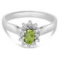 thumbnail image 6 of 14k White Gold Oval Peridot And Diamond Ring, 6 of 6