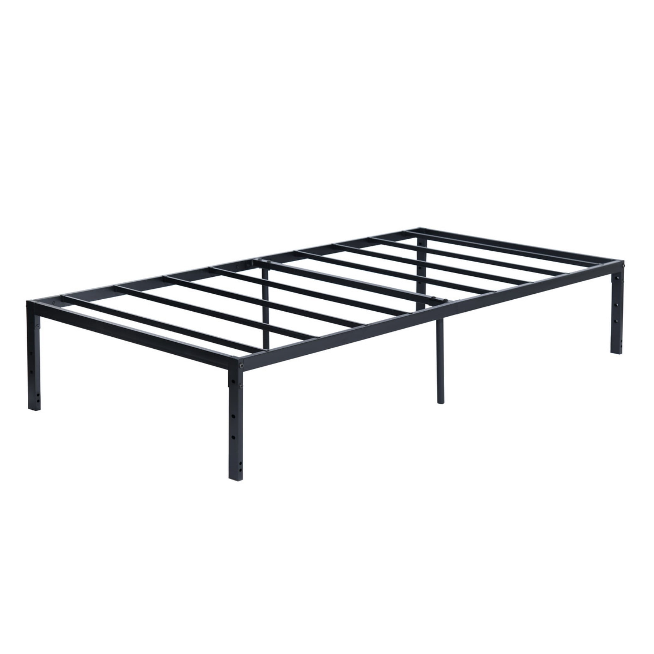 BSHTI 35" Twin Bed Frame – Heavy Duty Metal Platform, 14.2" Under-Bed Storage, No Box Spring Needed, Minimalist Design, Black