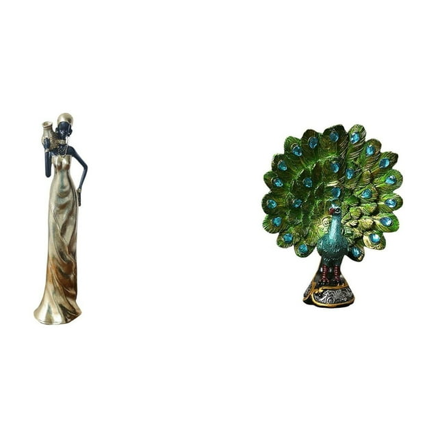 Estatua tribal africana, escultura, figura, adorno decorativo ligero y elegante para dormitorio, oficina, sala de estar o estantería.