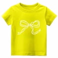 thumbnail image 2 of KHONTS Bowknot Cute Shirts for Girls Graphic Summer Shirt for Preppy Tshirt Summer Stylish Tops Yellow 160, 2 of 4