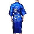 thumbnail image 6 of Men Satin Chinese Dragon Kimono Silk Bathrobe Pajamas Sleepwear Gown Bath Robe, 6 of 11
