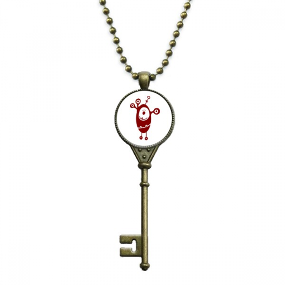 Alien Monster Creature Cyclops Key Necklace Pendant Tray Embellished Chain