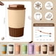 thumbnail image 2 of Taza de café de 350 ml, taza de café aislada de acero inoxidable, taza de café de doble pared, vaso a prueba de fugas para camping, hogar, viajes (café), 2 of 3