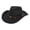 Black, variant on Western Cowboy Hat for Men Women Wide Curved Brim with Adjustable Strap Lightweight Cowboy Hat Cowgirl Hat Sun Hat for Outdoor Travel Party