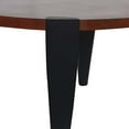 thumbnail image 4 of Max 35 Inch Oval Top Coffee Table, Mango Wood, Iron Frame, Brown, Black- Saltoro Sherpi, 4 of 6