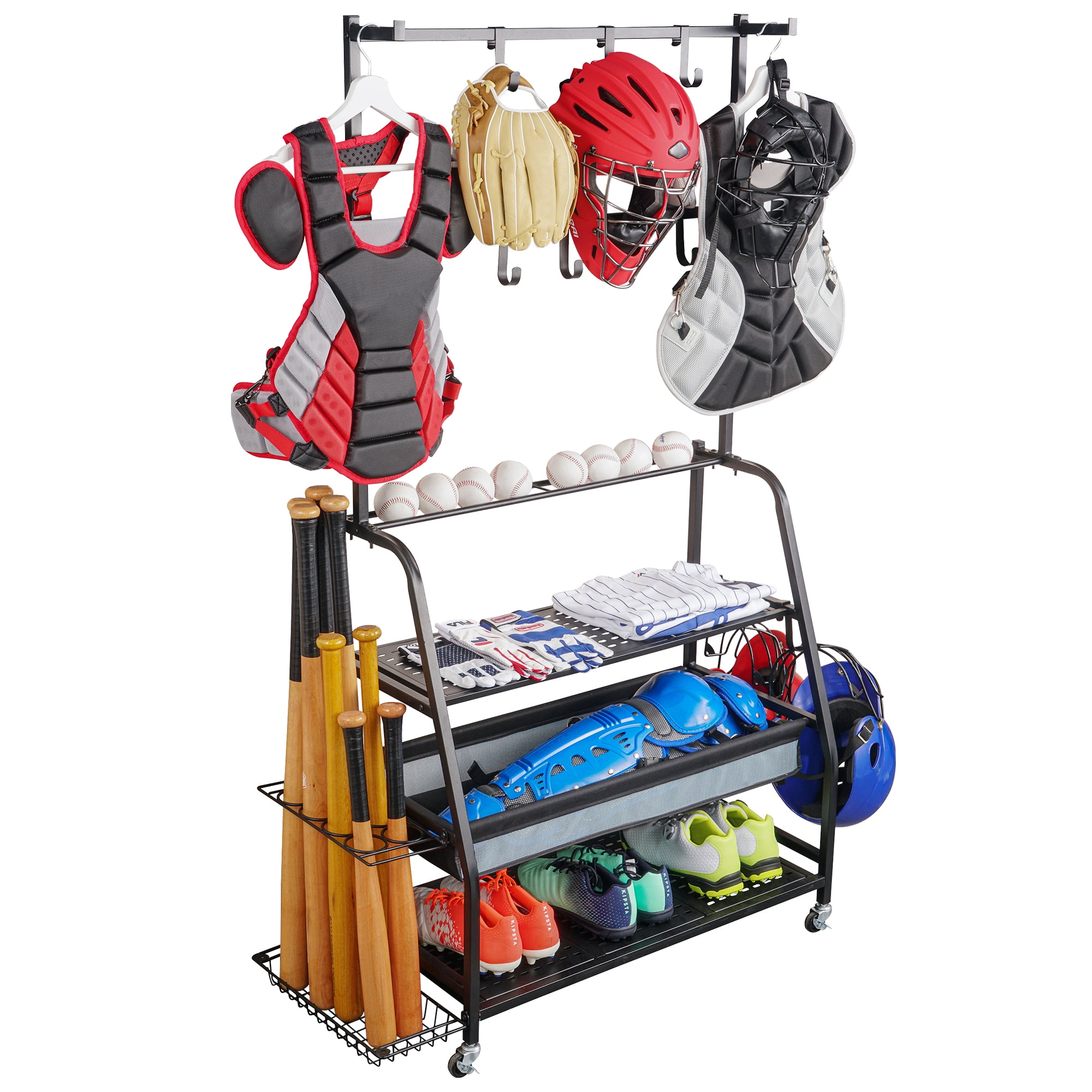 MYTHINGLOGIC Yoga Mat Storage Rack Baseball Equipment Storage Shelves