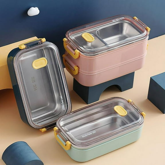 Moocorvic Microwave Lunch Box Japanese Wood Bento Box 2 Layer Container Storage New