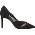 thumbnail image 6 of Nine West Evani Black Stiletto Heel Slip On Pointed Toe Mesh Fashion Pumps (Black, 12), 6 of 6