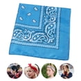 thumbnail image 4 of thinsony 3 Pcs Foulard Carrée Imprimée pour Femmes Hommes Bandeau de Cyclisme Mode Polyester, Bleu Ciel, 4 of 6
