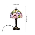 thumbnail image 3 of Tiffany Style Floral Stained Glass Table Lamp,Colorful Flower Shade Desk Lamp with Antique Bronze Metal Base,Lamp for Bedroom, Living Room, Study & Coffee Shop Decor(7.9*14.2 in)C, 3 of 7