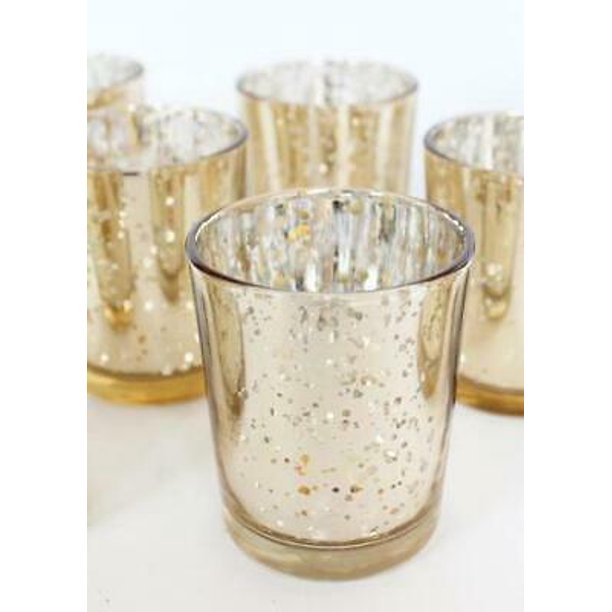 12pk Gold Mercury Glass Votive Candle Holder David Tutera 2 5 Tall Walmart Com Walmart Com