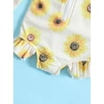 thumbnail image 5 of hirigin Toddler Girl Swimsuits Sun/ Flower Print Long Sleeve Zipper Jumpsuit Swimwear Beachwear Bathing Suits, 5 of 8