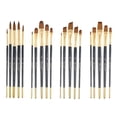 thumbnail image 2 of 5pcs 1 Set Nylon Hair Black Rod Painting Pen Set, Estudiante Diy Pintura Gouache Acrílico Óleo Pintura Pluma Cepillo, 2 of 4