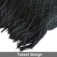 thumbnail image 2 of Ntbay Acrylic Knitted Throw Blanket with 7" Tassels, Lightweight and Soft Cozy Decorative Woven Blanket for Travel, Couch, Bed, Sofa, 51" x 67", Dark Gray Checkered, 2 of 6
