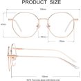 thumbnail image 2 of Gafas de bloqueo de luz azul poligonal para mujeres y hombres, gafas de Metal cuadradas octagonales Vintage sin receta, 2 of 4