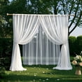 thumbnail image 3 of OVZME White Sheer Scarf Valances for Windows 216 inch Extra Long, Window Scarf Drapes Rod Pocket Backdrop for Wedding Arch Draping/Party/Canopy Bed/Living Room, 1PC, 42 inch Width, 18 Feet Length, 3 of 6