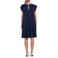 thumbnail image 3 of Valcatch Women's Summer Dress Round Neck Ruffle Sleeve Mini Dress Solid Loose Pleated Dress, 3 of 7