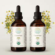HerbEra Feverfew Tincture, Organic Herbal Dietary Supplement for Nervous System Balance, Certified Organic Feverfew (Tanacetum parthenium) Dried Herb Extract, Natural, Alcohol-Free, Drops 2x4 oz