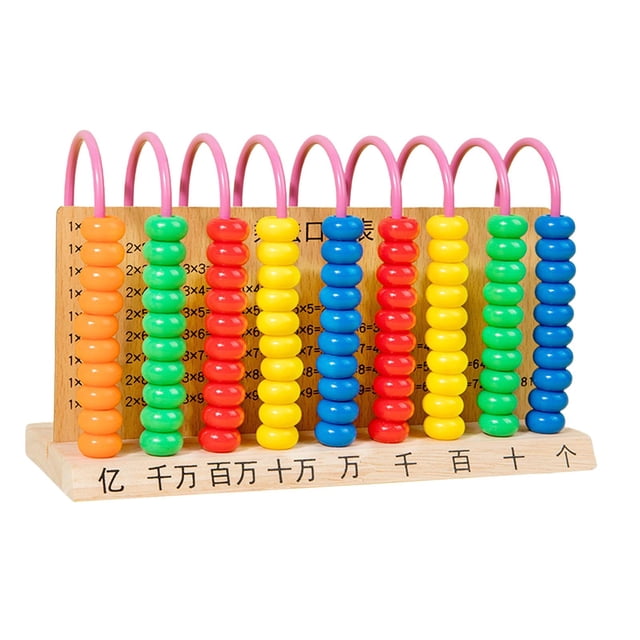 BELOVING Cadre de Comptage en Bois Jouet de Comptage Mathématique, Jeux de Mathématiques, Abaque Éducatif, Bois 9 Rangées