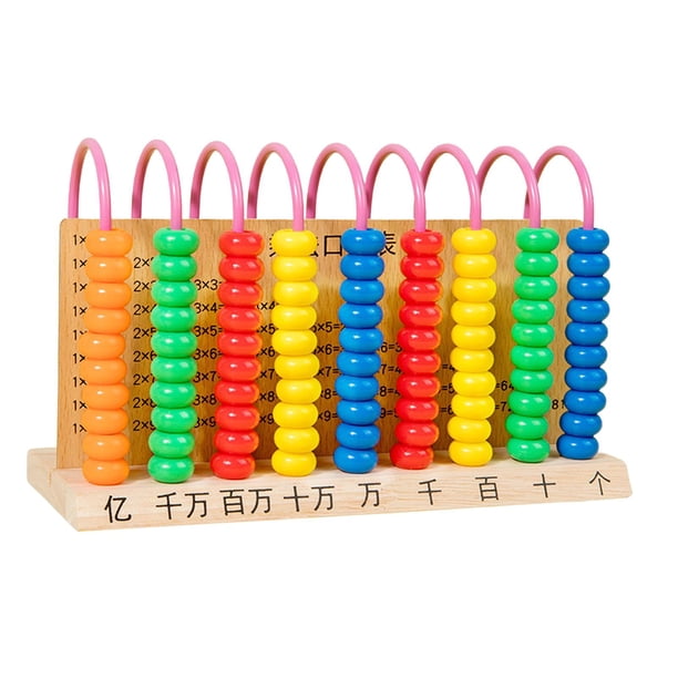 Juguete de conteo Montessori, regalos, cuentas de colores, marco de conteo de madera para preescolar 9 fila