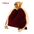 thumbnail image 3 of Bolsa con cordón para bodas, 100 unidades, bolsas de lujo para embalaje de joyas, bolsa con cordón para joyas, diseñada con precisión, 3 of 9