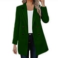 thumbnail image 6 of Fnooota Womens Mid-length Peacoats, Double Breasted Long Sleeve Lapel Collar Winter Blended Wool Coats for Women Green Size S, 6 of 8