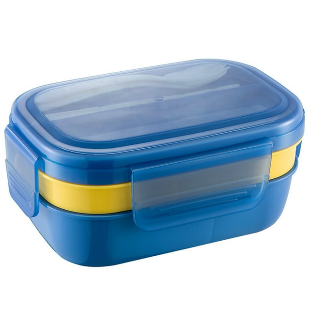 Caja de almuerzo Irfora Fiambrera Bento Box de 1,9 L con juego de utensilios, 8 compartimentos, 3 contenedores apilables, gran capacidad para adultos, niños, Camping, oficina Irfora Caja de almuerzo