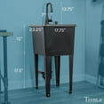 thumbnail image 2 of TEHILA Space Saver 16 Gallon Black Utility Sink with Black Pull-Down Faucet with Pause Mode, 2 of 9