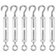 thumbnail image 1 of Uxcell Paquete de 6 Tensores de Gancho y Ojo, Tensores de Acero Inoxidable M5 Ajustables para Tensión de Cuerda, 1 of 7