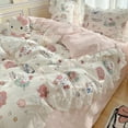 thumbnail image 3 of Sanrio Cartoon Hello Kitty Pure Cotton Four-piece Set Cute Princess Style Bed Sheet Quilt Cover Pillowcase Three-piece Gift Set RJ, 3 of 7