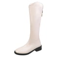 thumbnail image 2 of Women's Knee High Boots Round Toe Back Zipper On Comfortable Fashion Fall Winter Boot Beige 4.5, 2 of 7