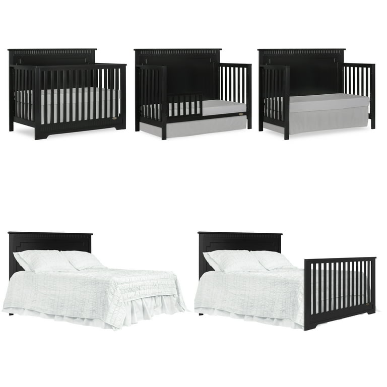 Dream On Me Morgan 5 in 1 Convertible Crib Black