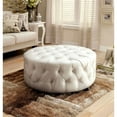 thumbnail image 2 of Bowery Hill Poussette Ronde en Cuir Touffeté en Blanc, 2 of 3