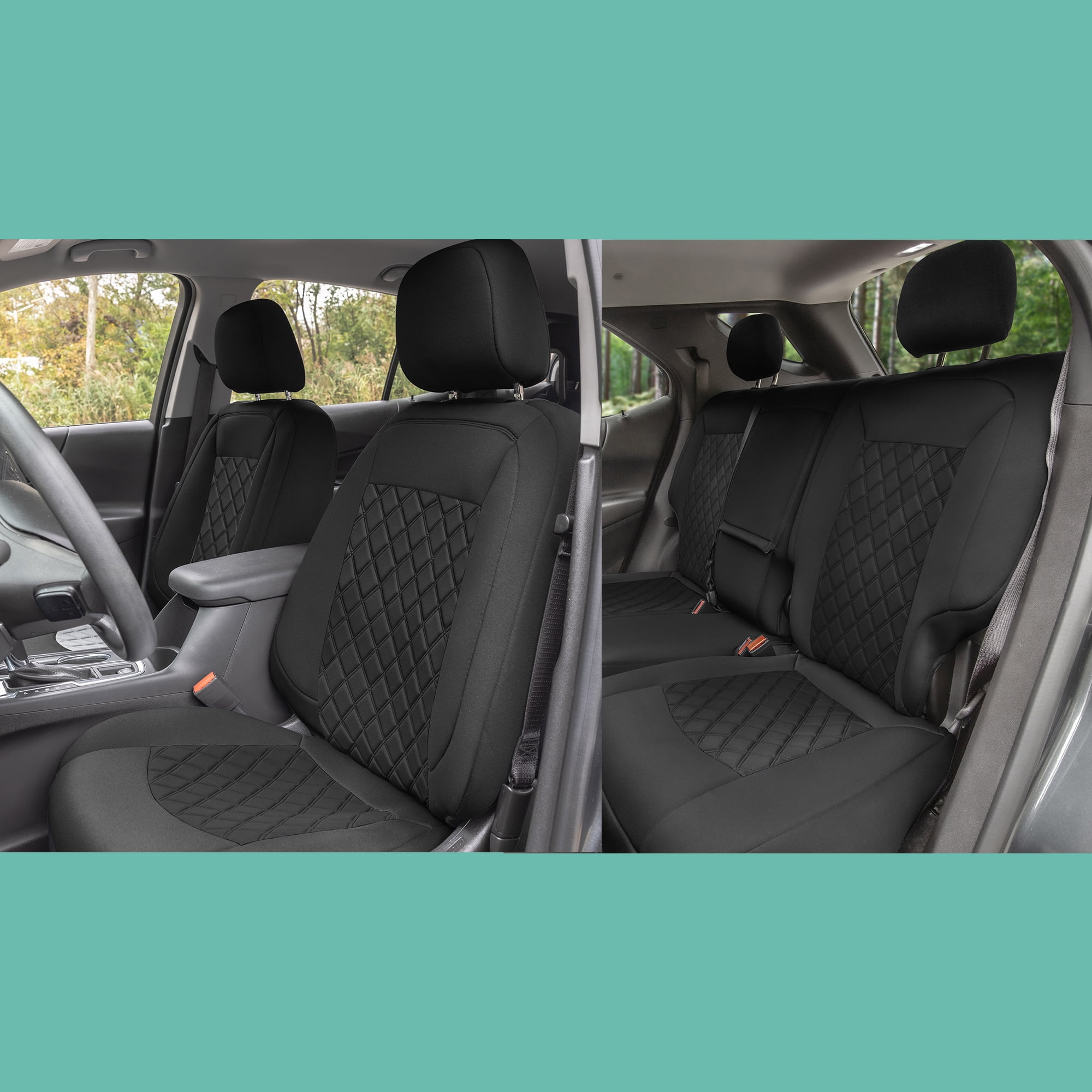 For Chevrolet Equinox 2018-2023 FH Group Neoprene Waterproof Custom Fit Car Seat Covers - Black Full Set