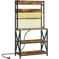 thumbnail image 3 of Yaheetech 5 Tier Industrial Kitchen Baker's Rack with Power Outlets, Rustic Brown, 3 of 8