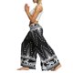 thumbnail image 4 of VISgogo Pantalones de pierna ancha de verano para mujer, pantalones sueltos sueltos de tiro medio con estampado bohemio con divisiones para yoga, playa, vacaciones VISgogo  moda, 4 of 8