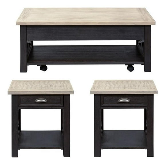 Liberty Furniture Heatherbrook Black with 3 Piece Veneers Living Room Set