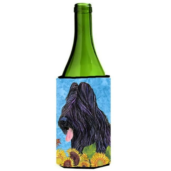 Briard In Summer Flowers Wine bottle sleeve Hugger - 24 oz.