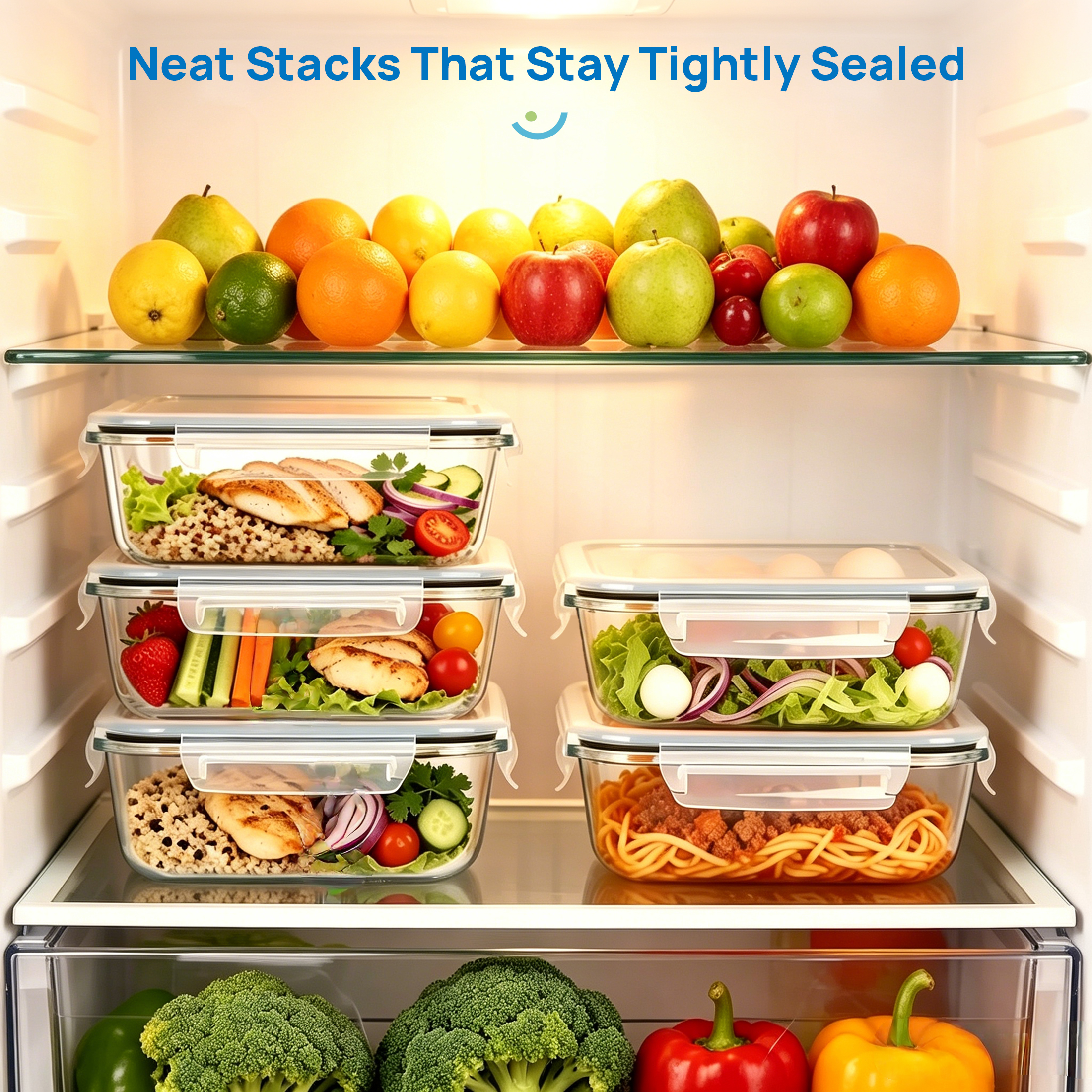 Sindcom 5-Pack Glass Food Storage Containers, 22oz, Grey photo 7