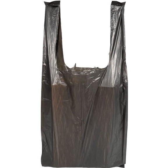 PUREVACY Black Plain Plastic Bags with Handles 6" x 4" x 15", Pack of 2000 Small Polyethylene Plastic Bags for Small Business, Single Use Plastic Grocery Bags with Handles 0.65 Mil