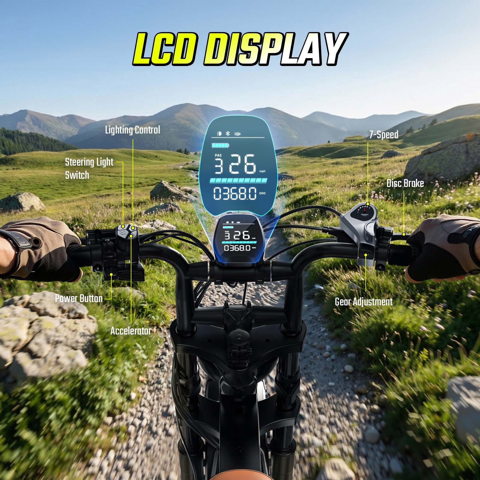 SISIGAD Electric Mountain Bike for Adults, 20"x4.0 Fat Tire, Peak 1500W Motor 48V 30Ah Dual Battery UL2849