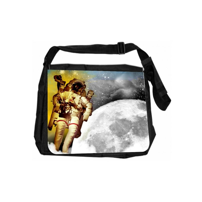 School Backpacks Galaxy Astronaut Moon Cross Body Shoulder Messenger Laptop  Bag 