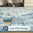 thumbnail image 6 of Ultrug Vintage Floral Print Rugs Soft Boho Carpet Retro Distressed Area Rug for Living Room Bedroom Home Decor,6'x9',Blue, 6 of 7