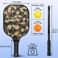 thumbnail image 3 of Pickleball Paddles Set Of 1, Fiberglass Surface, Camouflage Print, 1 Paddle, 2 Balls & Bag, 3 of 5