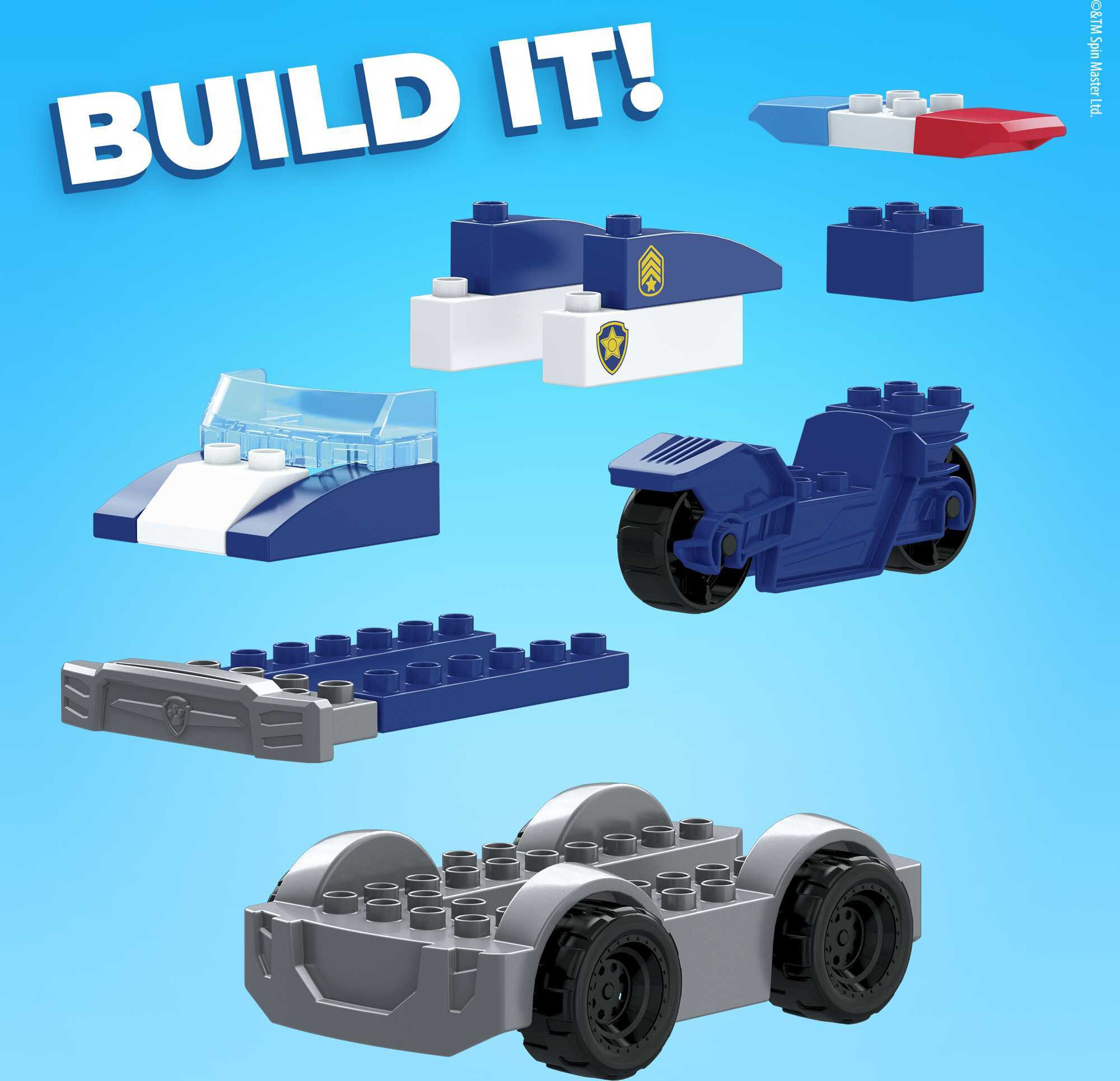 MEGA BLOKS PAW Patrol Toy Blocks Chase's City Police Cruiser with 1 Figure (31 Pieces) - image 5 of 7